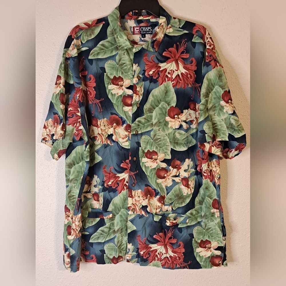 Chaps Ralph Lauren hawaiian button down shirt size XL